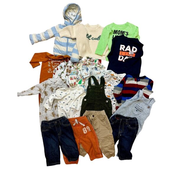 15-Piece Baby Boy 6–9 Month Clothing Bundle Baby Boden, Baby Gap, Janie & Jack - Picture 1 of 4